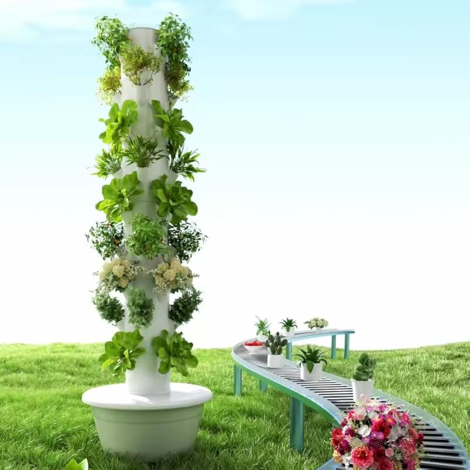 Hydroponic Tower - Vertical Hydroponic Grow Tower Aeroponic Tower