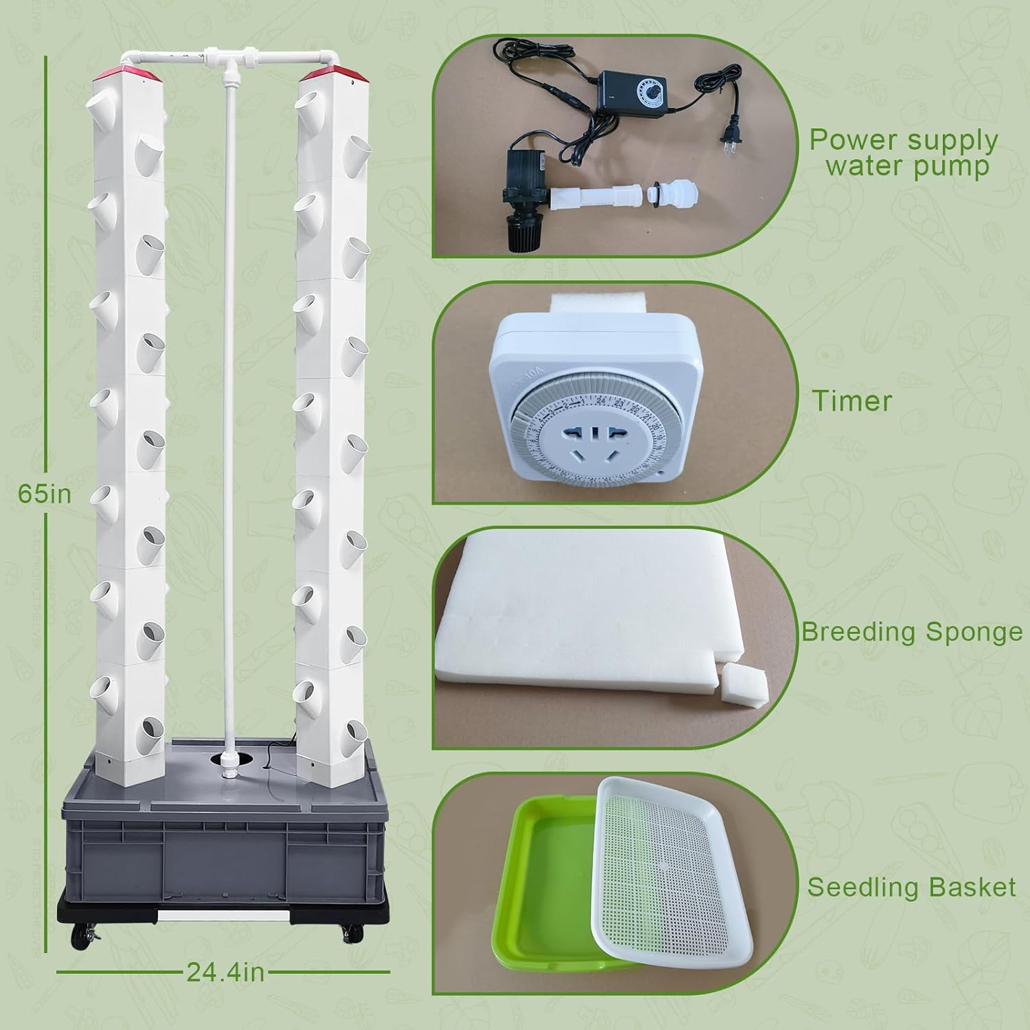 Hydroponic Tower, Double Tower - đánh giá và giá Hydroponic Grow Pod